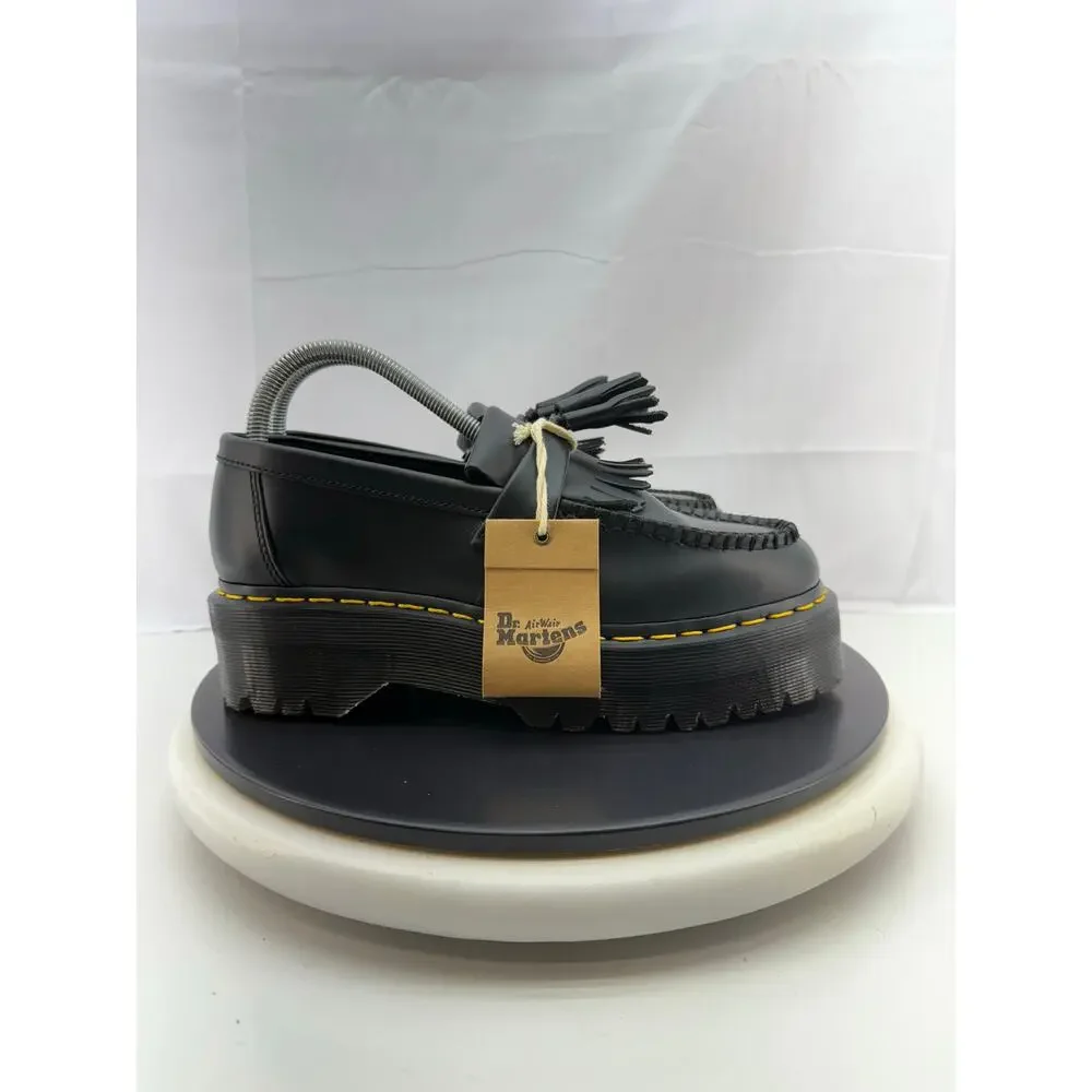Dr. Martens Adrian Quad Womens Size 5 Black Leather Platform Tassel Loafers Goth